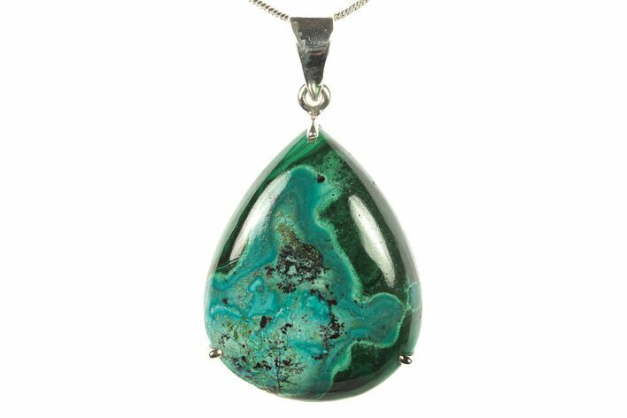 Vibrant Malachite & Chrysocolla Pendant - Sterling Silver #279862